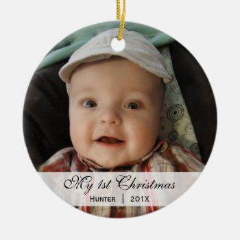 Baby's  |  First Christmas Photo Ornament by KeepsakeGifts at Zazzle