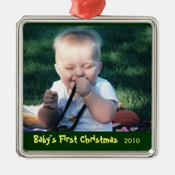 Baby's First Christmas Photo Ornament by NortonSpiritApparel at Zazzle
