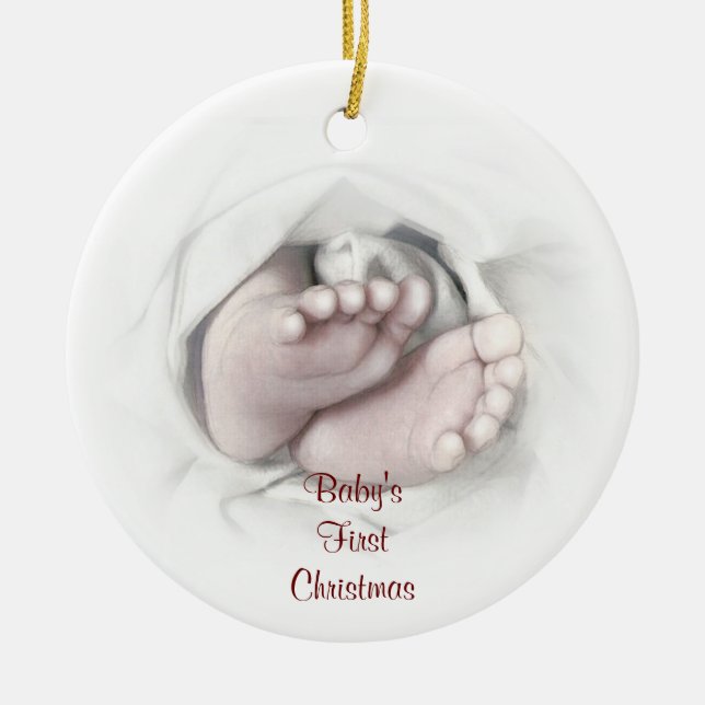Baby's First Christmas photo ornament (Front)