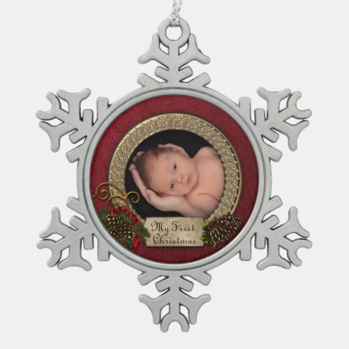 Babys First Christmas Photo Ornament