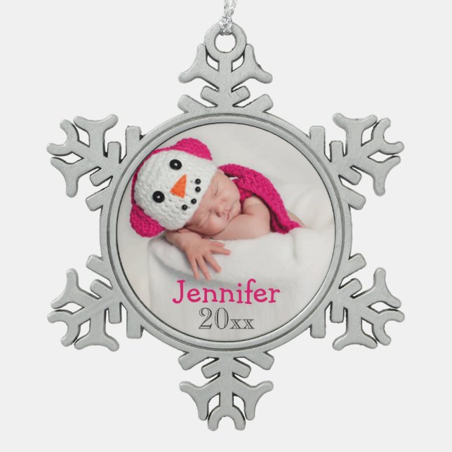 Baby's First Christmas Photo Ornament (Front)