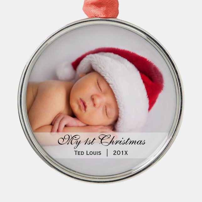 Baby's  |  First Christmas Photo Ornament (Front)
