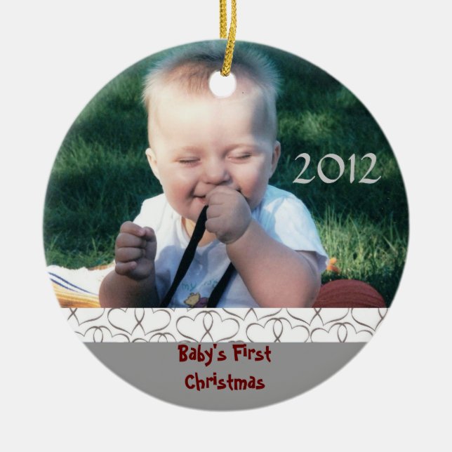 Baby's First Christmas Photo Ornament (Front)