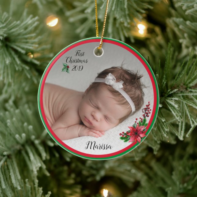 Baby's First Christmas Photo Ornament (Tree)