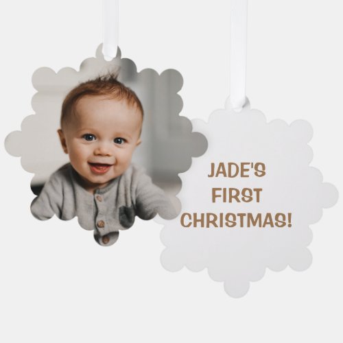 Babys First Christmas Photo Ornament Card