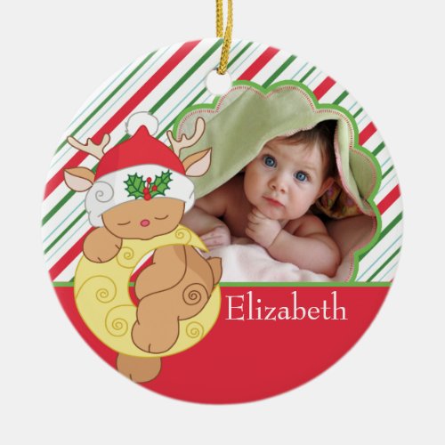 Babys First Christmas Photo Ornament Deer