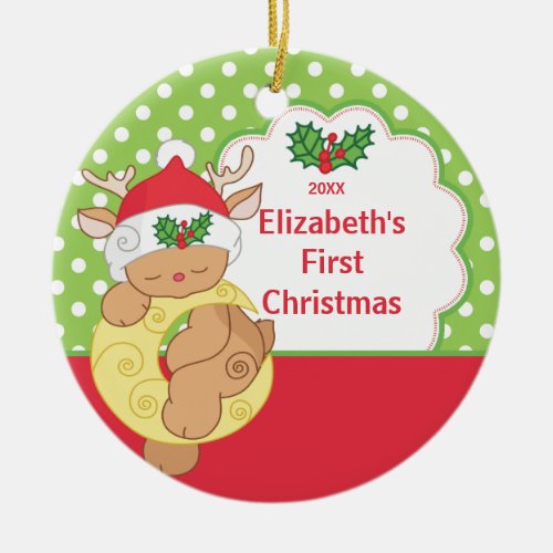 Babys First Christmas Photo Ornament Deer