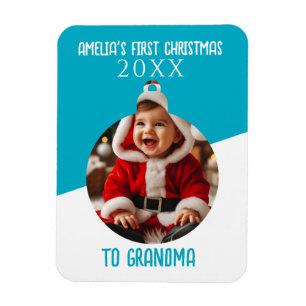 Baby's First Christmas Photo Ornament Keepsake Magnet