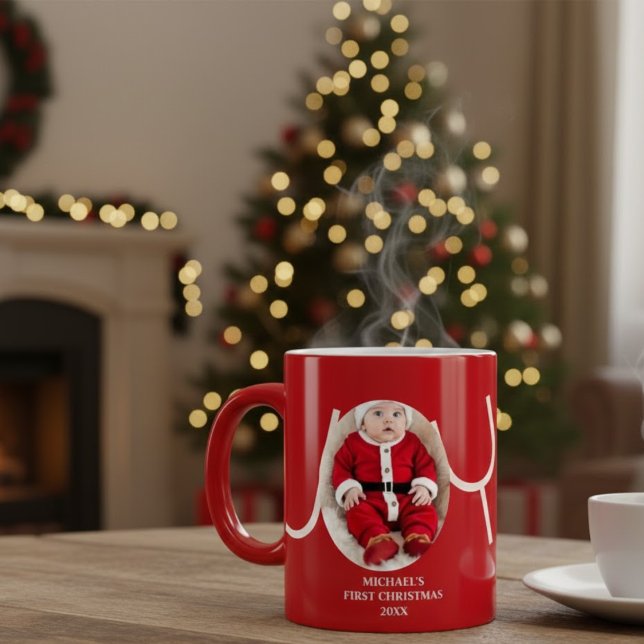 Baby's First Christmas Photo Red Coffee Mug (Creator Uploaded)