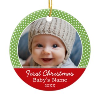 Baby&#39;s First Christmas Photo - Single Sided Christmas Ornaments