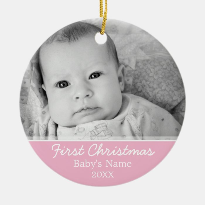Baby's First Christmas Photo   Single Sided Ornaments