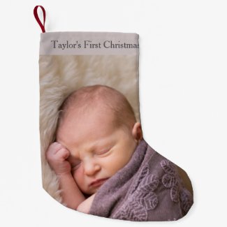 Baby's First Christmas Photo Small Christmas Stocking