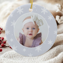 Baby's First Christmas Photo Snowflake 