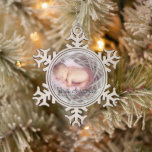 Baby's First Christmas Photo Snowflake Pewter Christmas Ornament<br><div class="desc">Adorable full bleed photo personalized Baby's First Christmas design.</div>