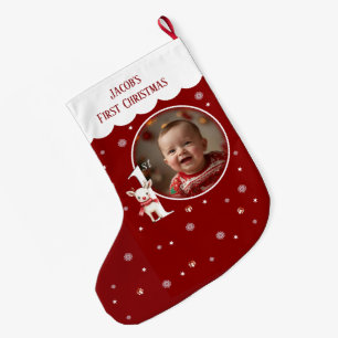 Baby's First Christmas Photo Stocking