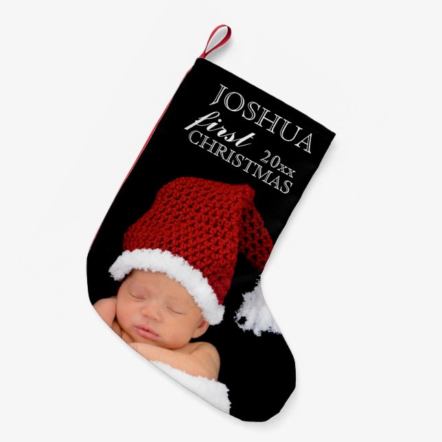 Baby's First Christmas PHOTO STOCKING (Front (Hanging))