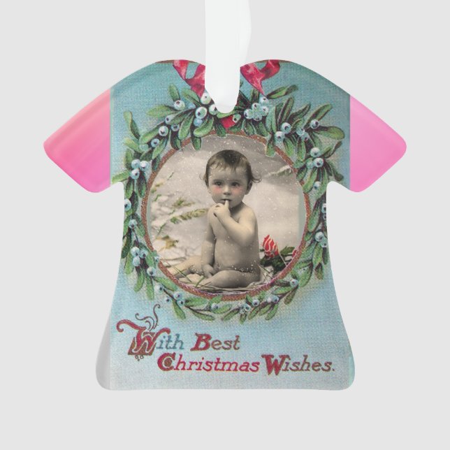 BABY'S FIRST CHRISTMAS PHOTO TEMPLATE CERAMIC ORNA ORNAMENT (Front)