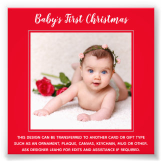 Babys First Christmas PHOTO Template - Create Own Print