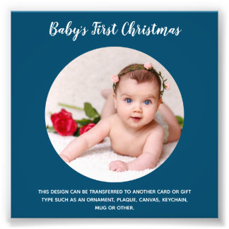 Babys First Christmas PHOTO Template - Create Own Print