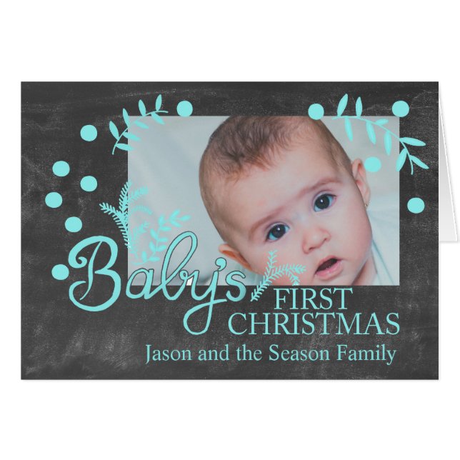 Baby's First Christmas Photocard Cards (Front Horizontal)
