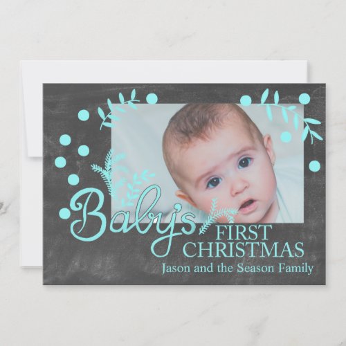 Babys First Christmas Photocard Invitation