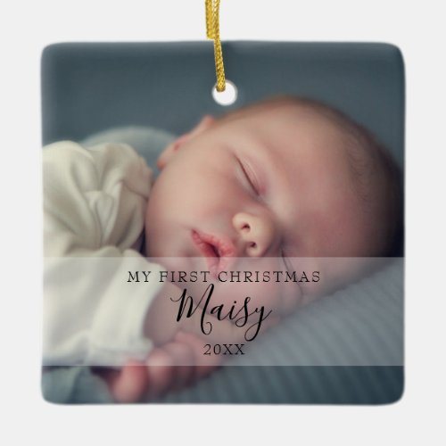 Babys First Christmas Photos Ceramic Ornament