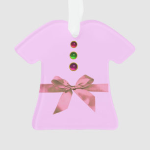 BABY'S FIRST CHRISTMAS Pink Amethyst ,Ruby Ceramic Ornament