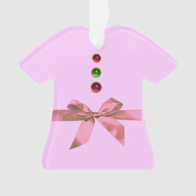 BABY'S FIRST CHRISTMAS Pink Amethyst ,Ruby Ceramic Ornament (Front)