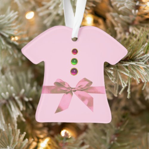 BABYS FIRST CHRISTMAS Pink Ribbon Baby Girl Ornament