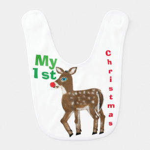 Baby's First Christmas Reindeer Bib