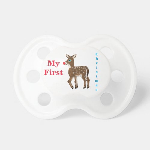 Babys First Christmas Reindeer Pacifier