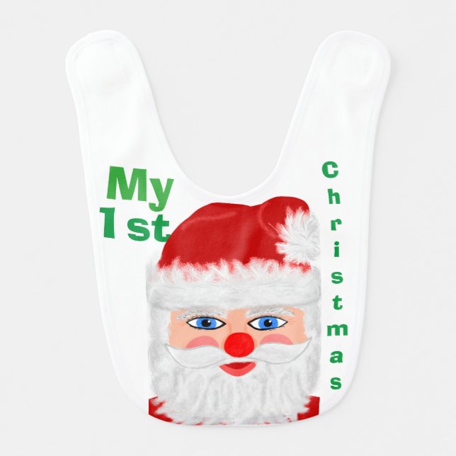 Baby's First Christmas Santa Claus Baby Bib (Front)