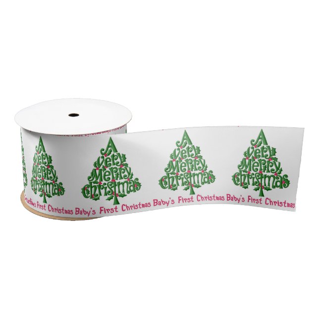 Baby's First Christmas Satin Ribbon (Spool)