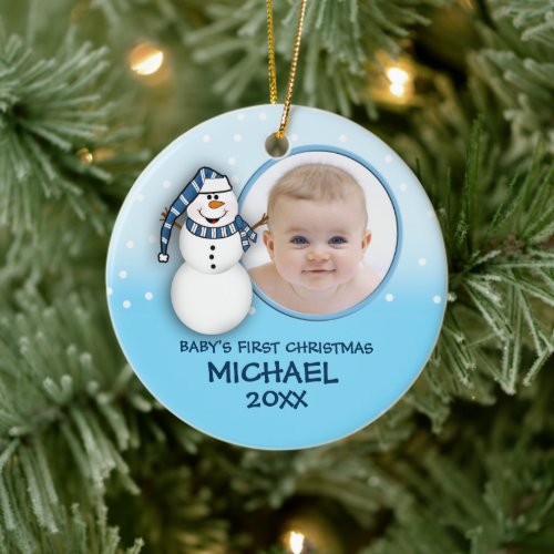 Babys First Christmas Snowman Ornament