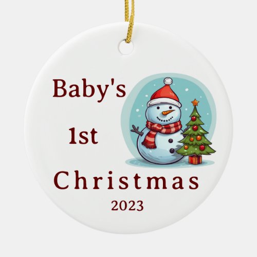 Babys First Christmas Snowman Ornament