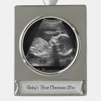 Baby's First Christmas Sonogram Ornament by BellaMommyDesigns at Zazzle