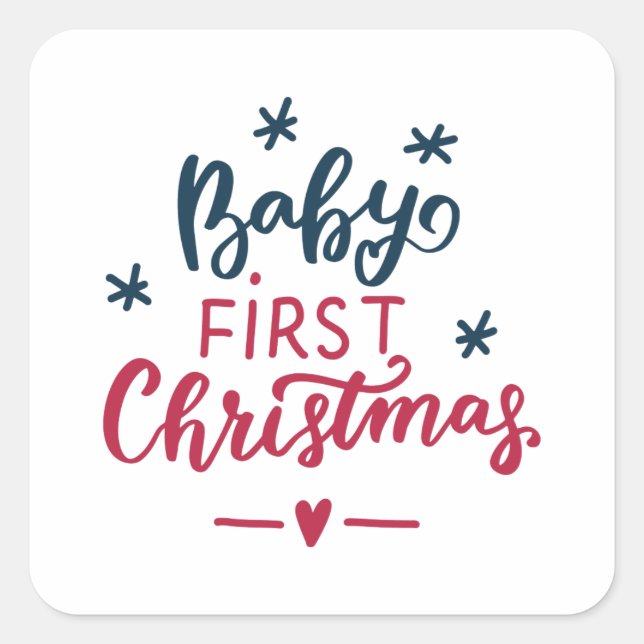 Baby's First Christmas Square Sticker (Front)