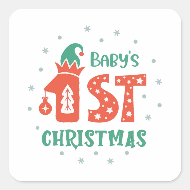 Baby's First Christmas  Square Sticker (Front)