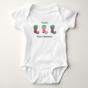 Baby's First Christmas Stockings Baby Bodysuit