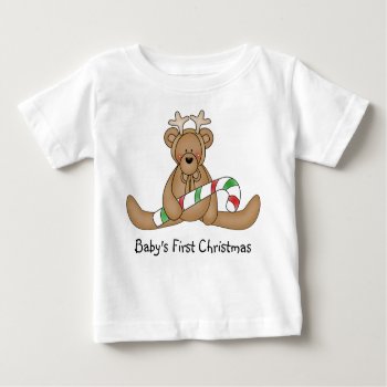 Baby's First Christmas T-shirt by holiday_tshirts at Zazzle
