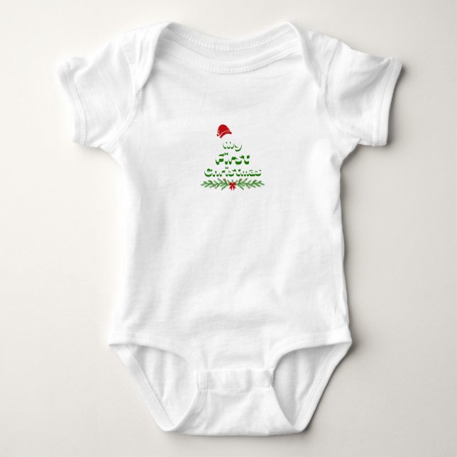 Baby's First Christmas T-Shirt Baby Bodysuit (Front)
