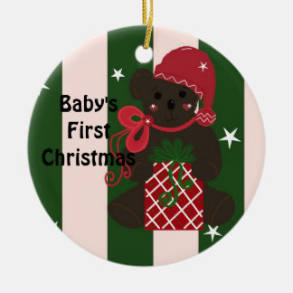 Baby's First Christmas Teddy Bear Ceramic Ornament