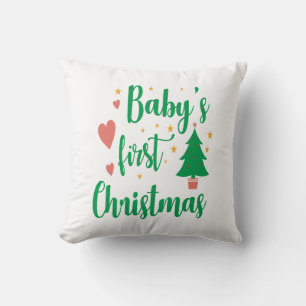 Baby's First Christmas Throw Pillow
