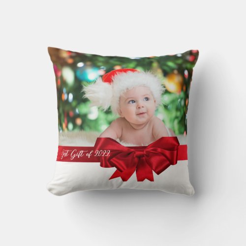 Babys First Christmas Throw Pillow Best Gift