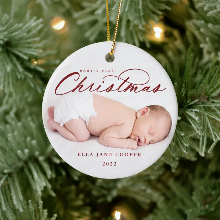 Baby's First Christmas Tree Ornament | Zazzle