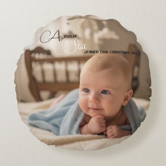 Baby's First Christmas Wish Round Pillow