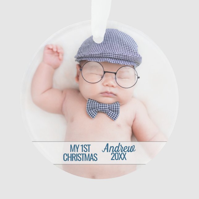 Baby's first Christmas with photo Ornament (Front)