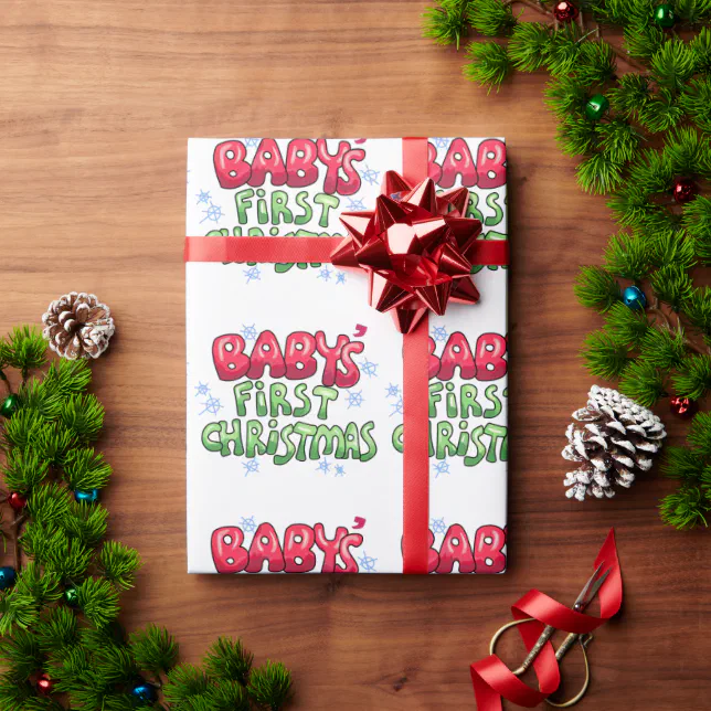 Baby's First Christmas Wrapping Paper 