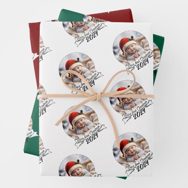 Baby's first Christmas Wrapping Paper Sheets (In situ)