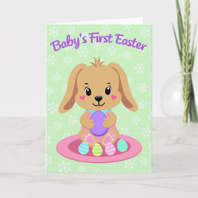Babys First Easter Bunny Card (Front)